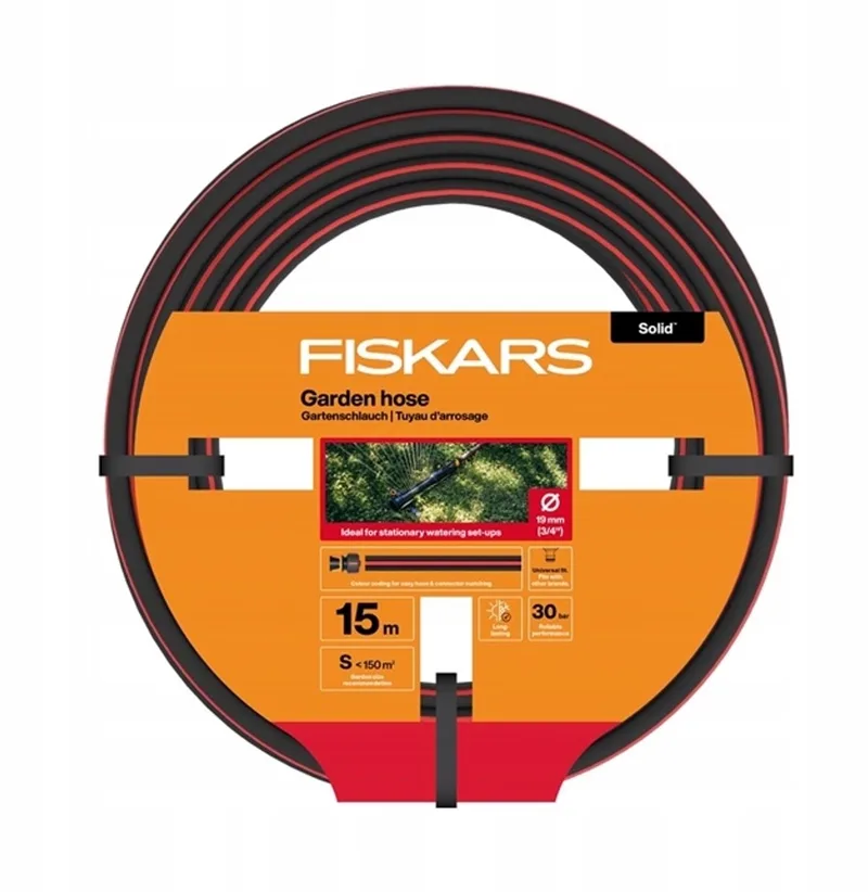 Solid Tuinslang 19mm (3/4") - 15m - Duurzaam & Flexibel van Fiskars – productafbeelding