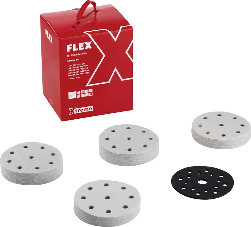 D125 ST-Set VE5 534771 Schleifpapier Körnung (num) 60, 80, 120, 150 (Ø) 125 mm 5 St. von Flex – Produktbild