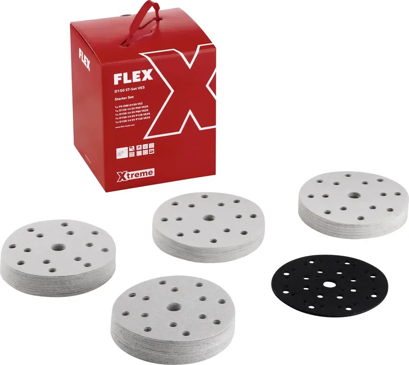 D150 ST-Set VE5 534770 Schleifpapier Körnung (num) 60, 80, 120, 150 (Ø) 150 mm 5 St. von Flex – Produktbild