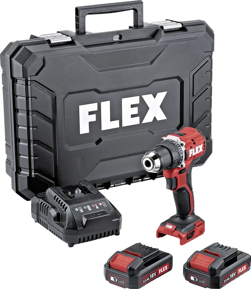 DD 2G 18.0 EC LD/2.5 Set 519049 Akku-Bohrschrauber 2.5 Ah, 5 Ah, 8 Ah inkl. 2. Akku van Flex – productafbeelding