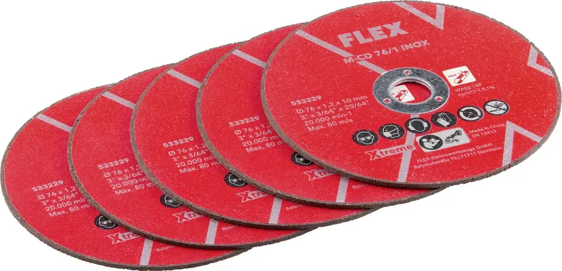 M-CD 76/1 INOX VE5 533229 Trennscheiben-Set 76 mm 5 St. by Flex – product image