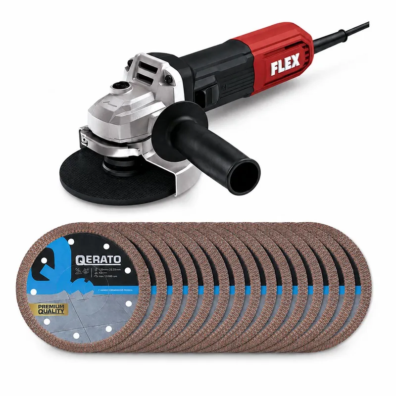 Qerato Diamantschijf 125 mm 15 stuks + Flex L 1100 Watt haakse slijper fra Flex – produktbillede