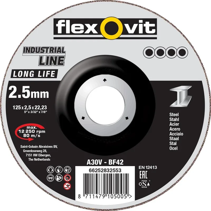 Doorslijpschijf 125X2.5 Kom Longlife by Flexovit – product image