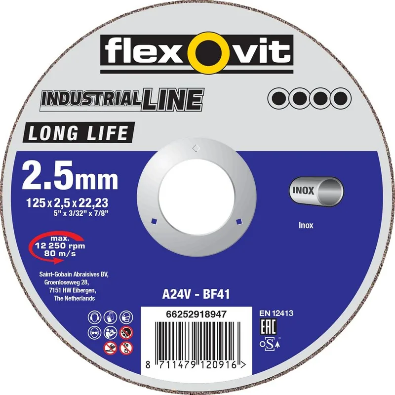 doorslijpschijf A24V 230x2.5x22.23mm T41 van Flexovit – productafbeelding