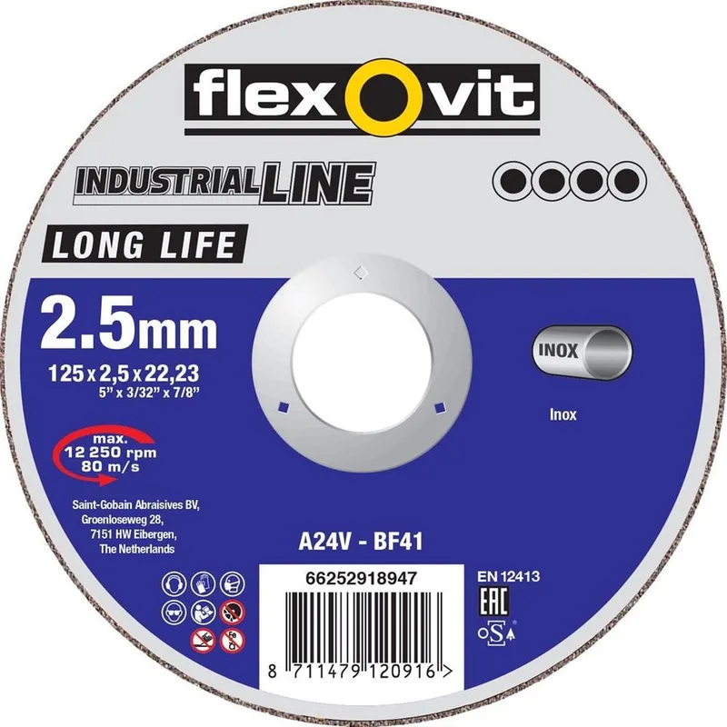doorslijpschijf A24V 230x2.5x22.23mm T41 van Flexovit – productafbeelding