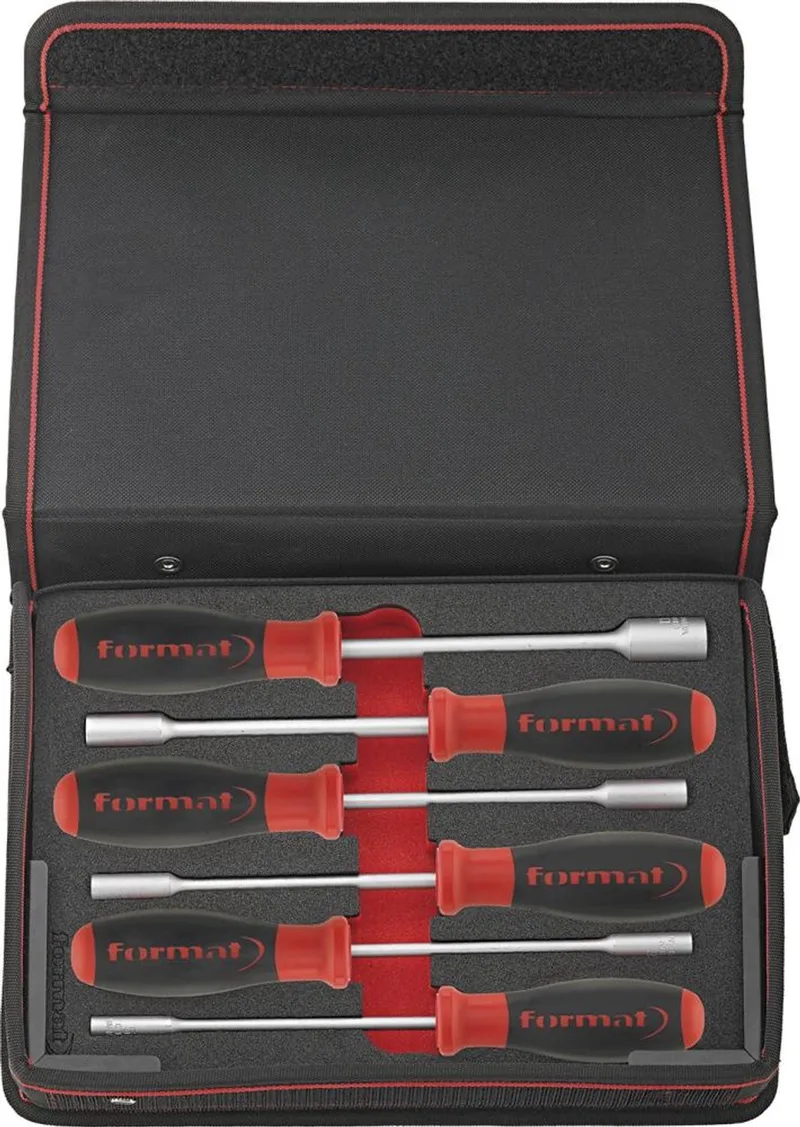 Dopsleutel- Schroevendraaierset 5-13mm 7-delig in map FORMAT by FORMAT – product image