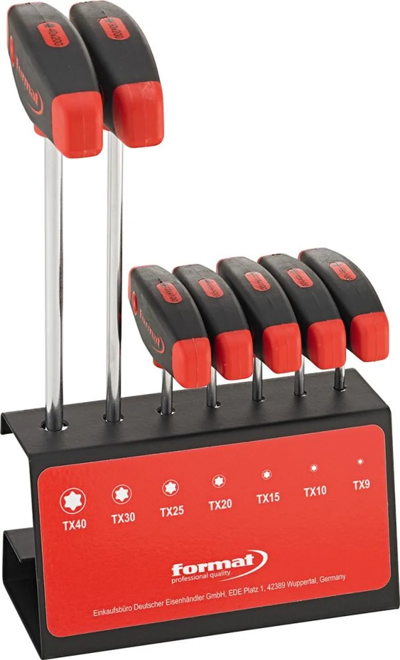 Dwarsgreep schroevendraaier- set 7-delig T9-T40 in standaardhouder FORMAT by FORMAT – product image