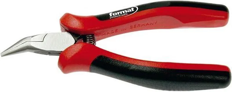 Elektronica-tang met spitse bekken gebogen bekken Staal 130mm FORMAT von FORMAT, Rot – Produktbild