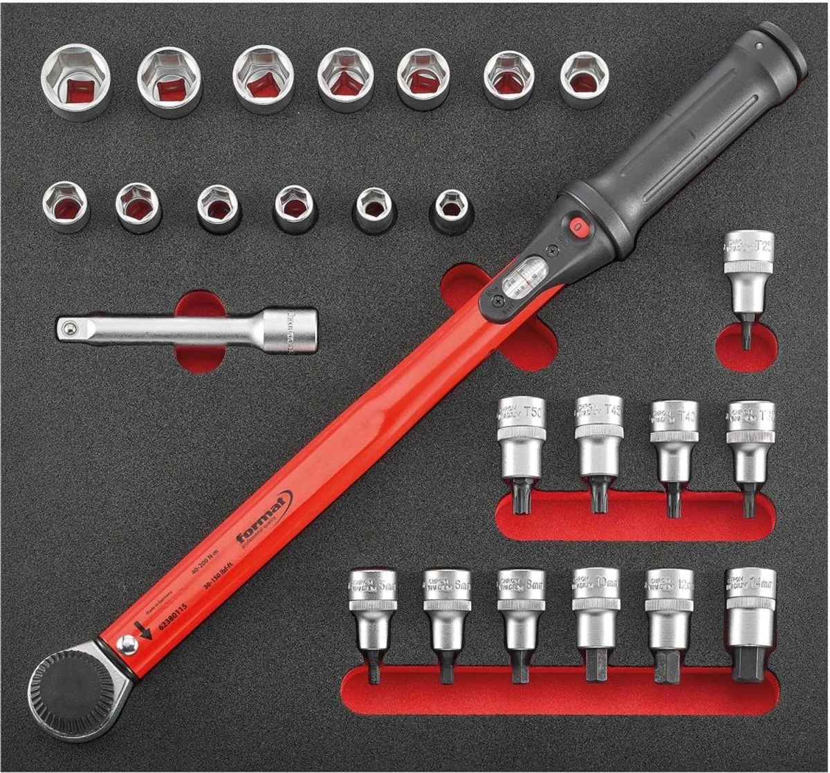 Gereedschapsmodule met 1/2" dopsleutelset en momentsleutel von FORMAT – Produktbild