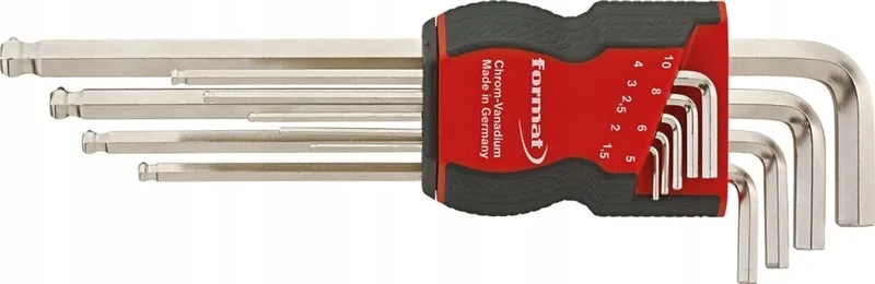 Inbussleutelset met kegelkop & Vastholdfunctie 1,5-10mm by FORMAT – product image