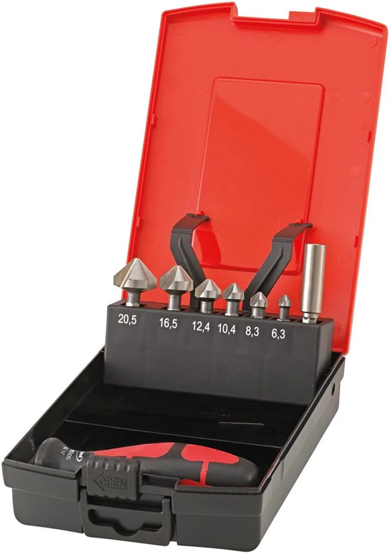Kopverzinkboren-bit-set HSS 6,3-20,5mm, 90° In kunststof cassette 9-delig FORMAT de FORMAT – image du produit