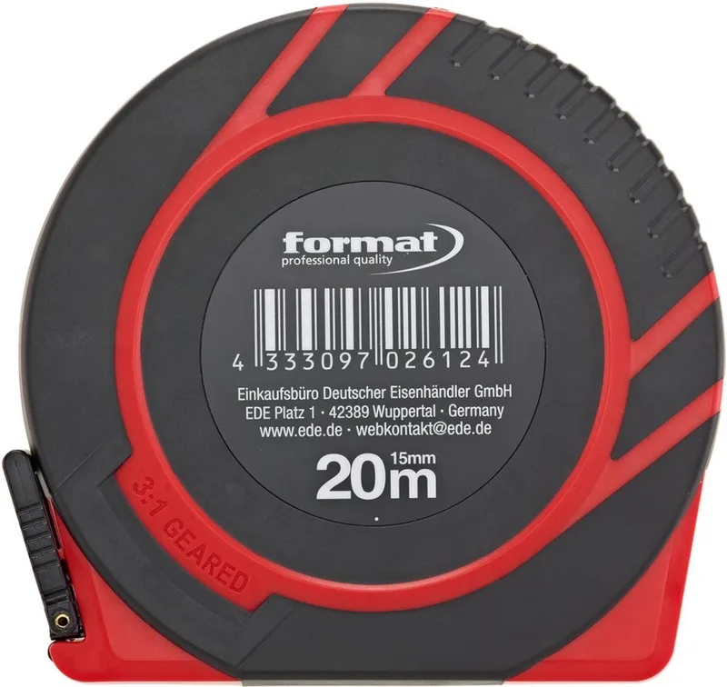 Rolmaat polyamide 30mx15mm met greep meetbegin A FORMAT van FORMAT, Geel – productafbeelding