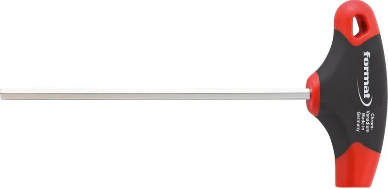 Zeskant-stiftsleutel met T-handgreep CV-staal 5x100mm FORMAT de FORMAT, Rouge – image du produit