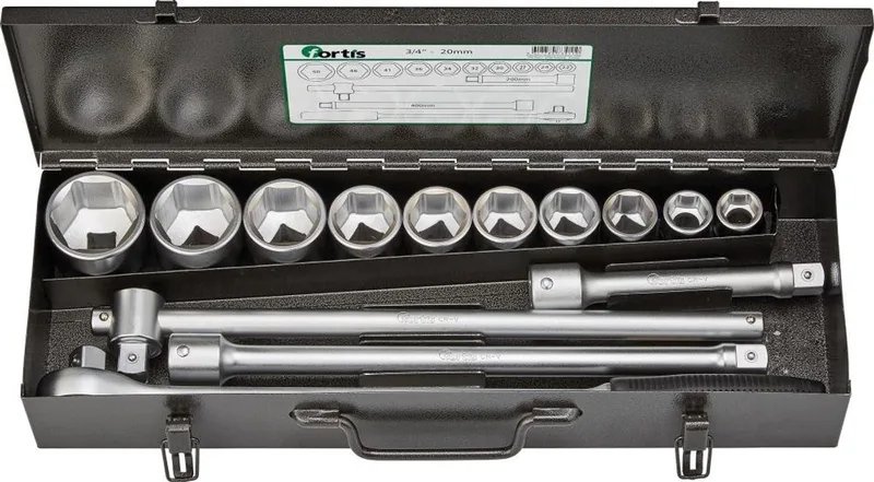 Fortis 14-delige Dopbit Set 3/4" - Chroom-Vanadium Staal by Fortis – product image