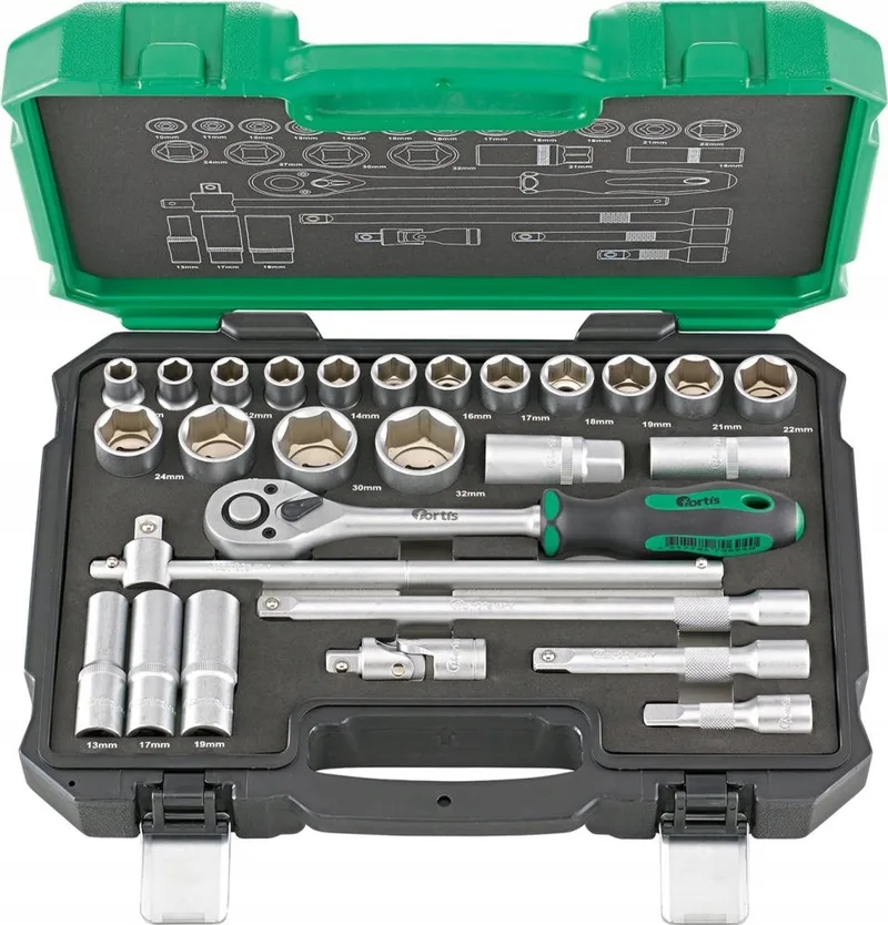 Fortis 27-delige doppenset 1/2", chroom-vanadiumstaal von Fortis – Produktbild
