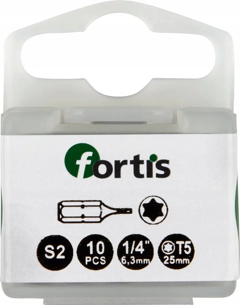 Torx Bits T10 x 25mm 1/4" - Set van 10 by Fortis – product image