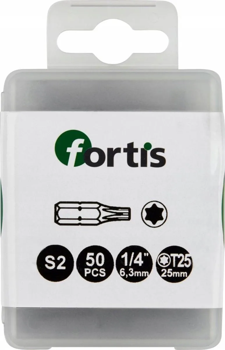 Torx T25 bits 1/4" x 25 mm - 50 stuks by Fortis – product image