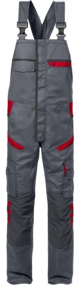 Amerikaanse Overall 1555 Stfp - Grijs/Rood de Fristads, Gris, Rouge, C156 – image du produit