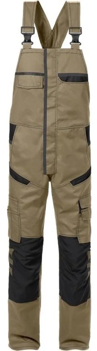 Amerikaanse Overall 1555 Stfp - Khaki/Zwart från Fristads, Khaki, Svart, C48 – produktbild