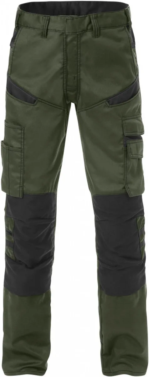 Broek 2555 Stfp - Legergroen/zwart fra Fristads, Legergroen, Sort, C146 – produktbillede