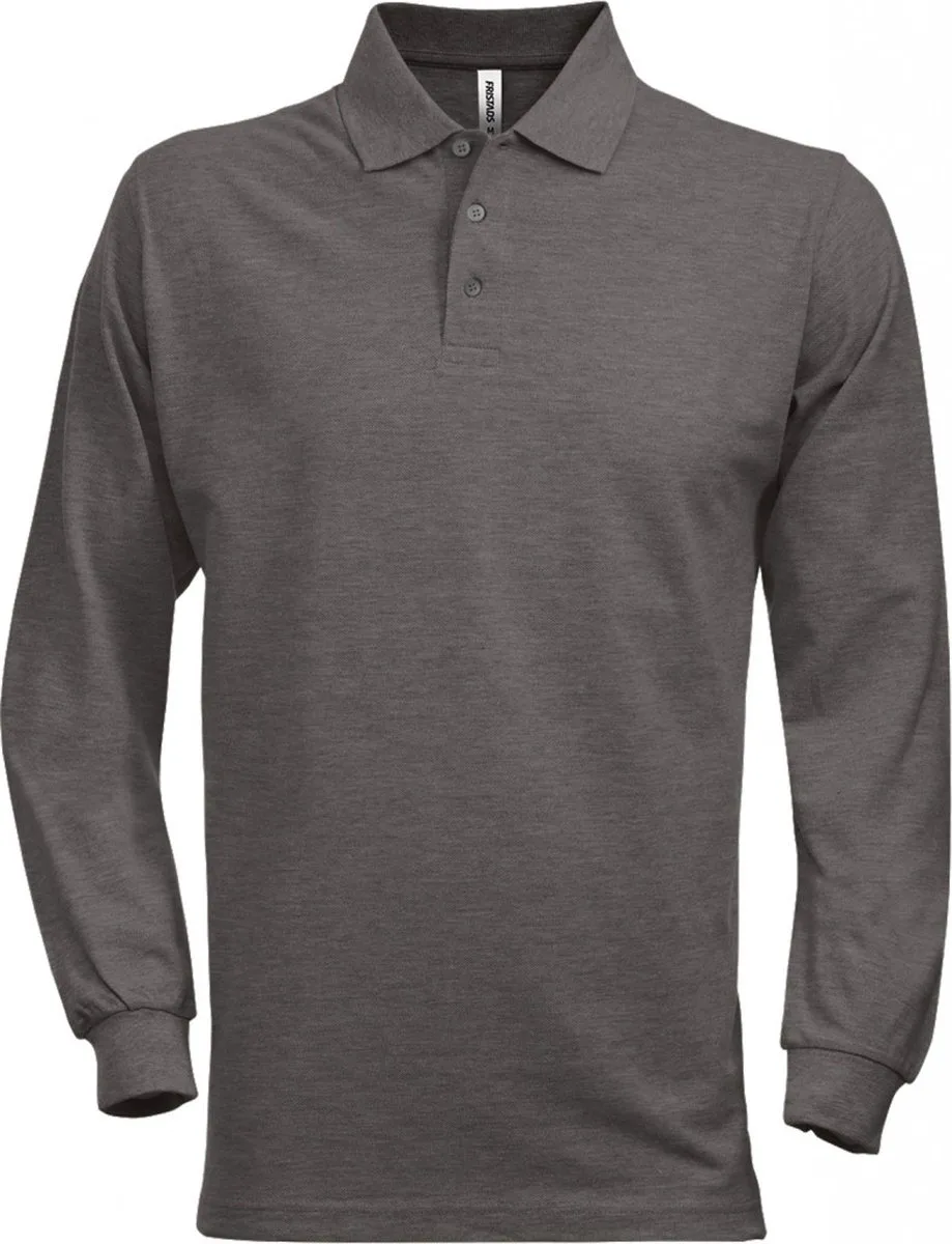 Heavy Poloshirt Met Lange Mouwen 1722 Piq - Donkergrijs de Fristads, Gris foncé, XS – image du produit