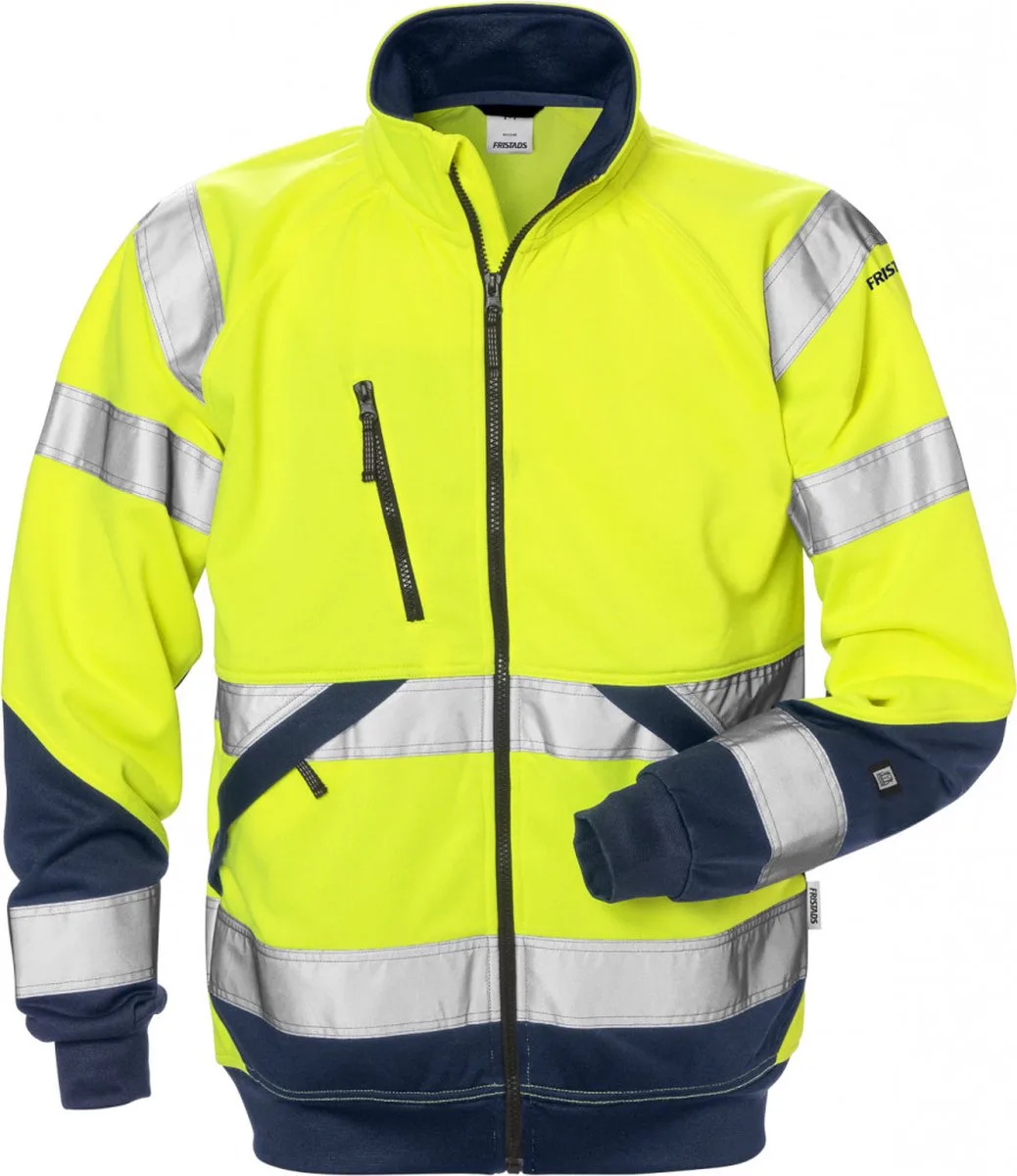 Hi Vis Sweatjack Klasse 3 7426 Shv - Hi-Vis geel/marineblauw by Fristads, Hi-Vis geel, Marineblauw, XXL – product image