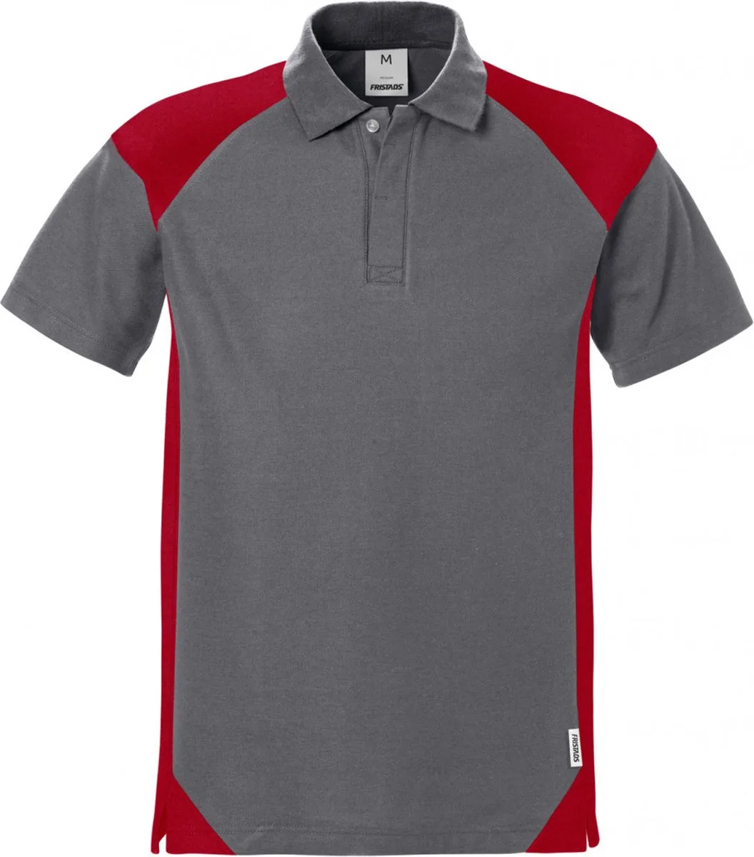 Poloshirt 7047 Phv - Grijs/Rood von Fristads, Grau, Rot, S – Produktbild
