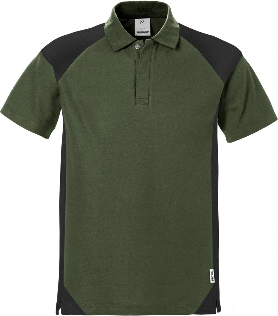 Poloshirt 7047 Phv - Legergroen/zwart van Fristads, Legergroen, Zwart, XL – productafbeelding