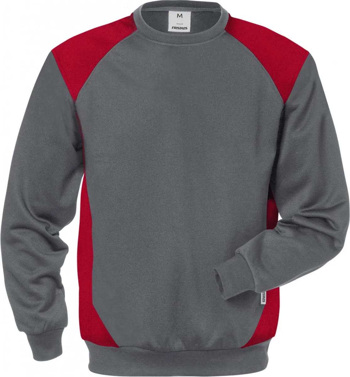 Sweatshirt 7148 Shv - Grijs/Rood van Fristads, Grijs, Rood, M – productafbeelding