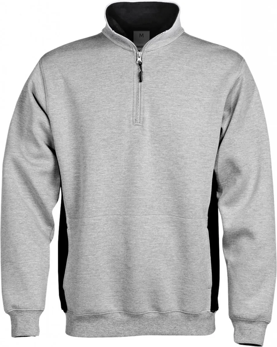 Sweatshirt Met Korte Ritssluiting 1705 Df - Lichtgrijs de Fristads, Gris clair, S – image du produit