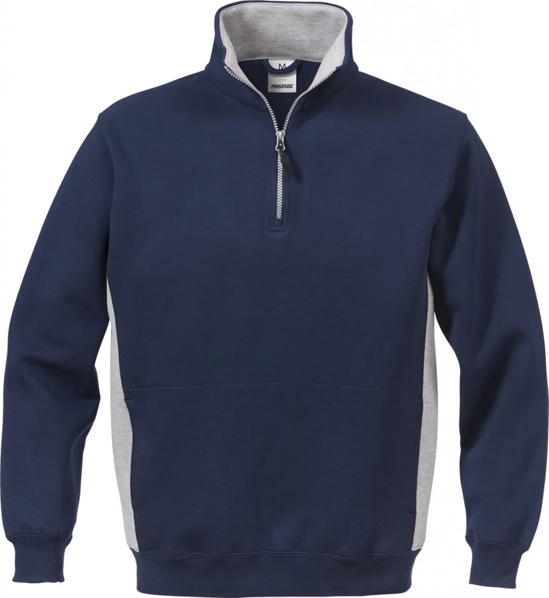Sweatshirt Met Korte Ritssluiting 1705 Df - Marineblauw/Grijs fra Fristads, Marineblauw, Grå, XS – produktbillede