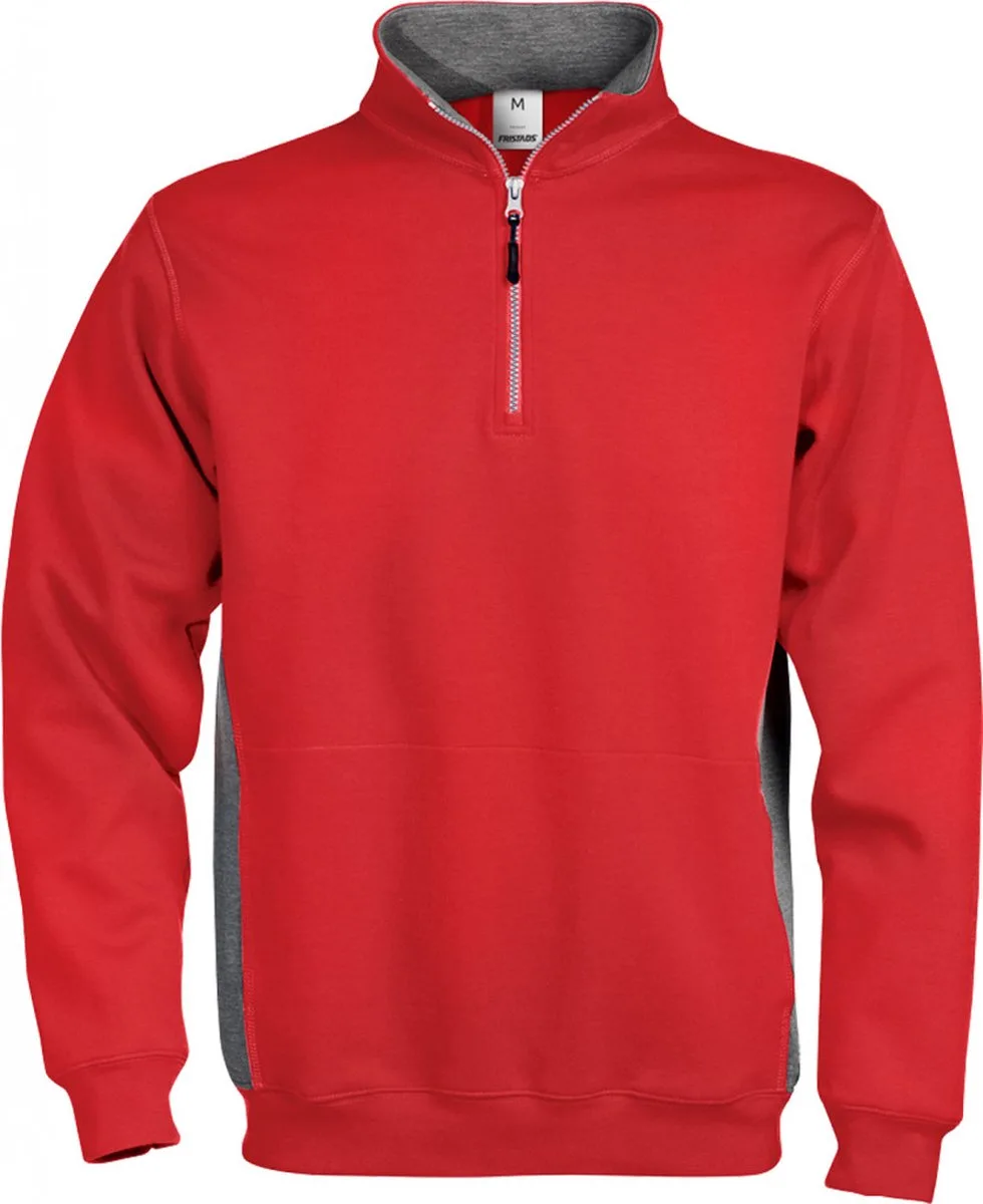 Sweatshirt Met Korte Ritssluiting 1705 Df - Rood de Fristads, Rouge, XL – image du produit