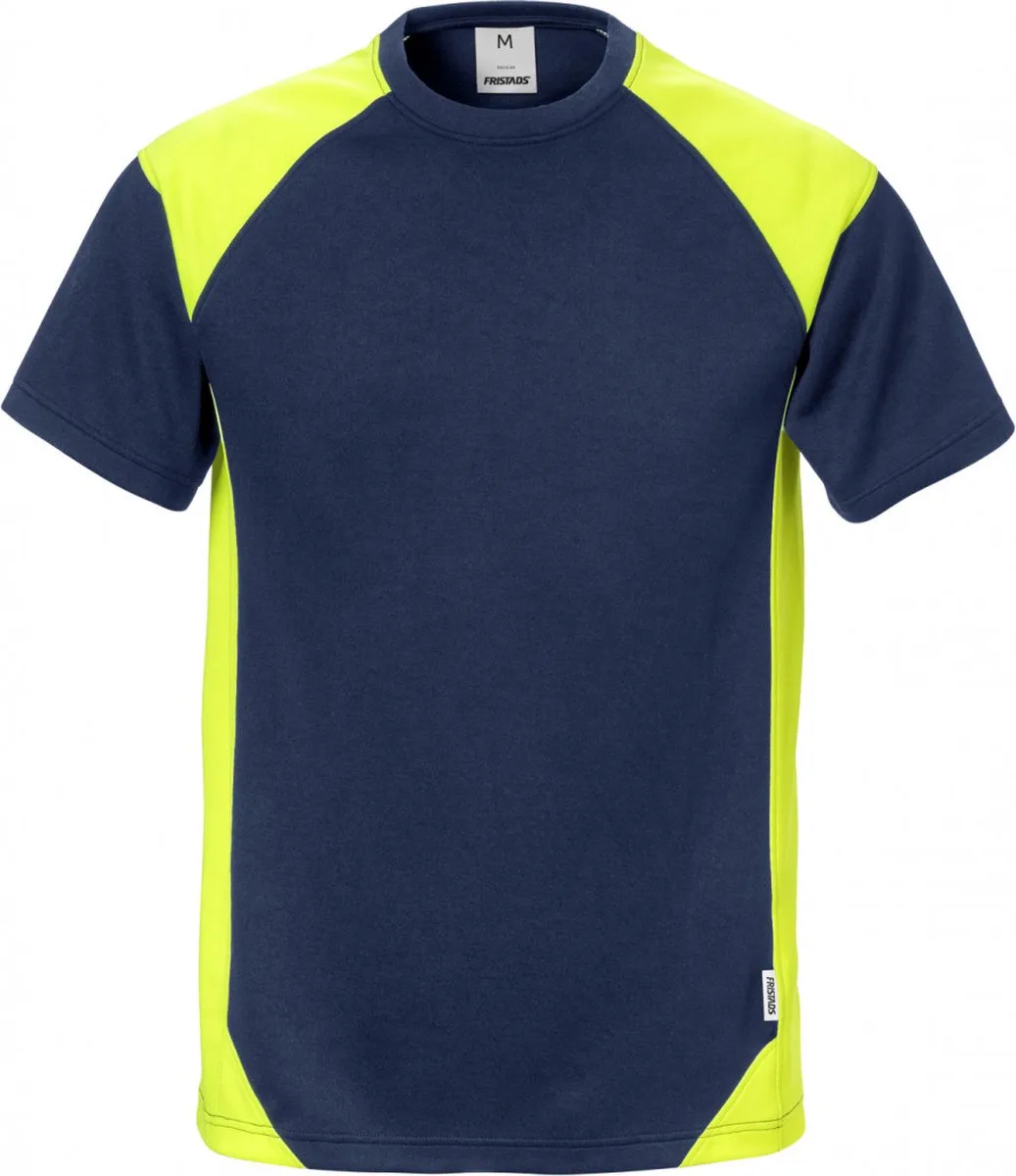 T-Shirt 7046 Thv - Marineblauw/hi-vis geel de Fristads, Marineblauw, Hi-vis geel, 3XL – image du produit