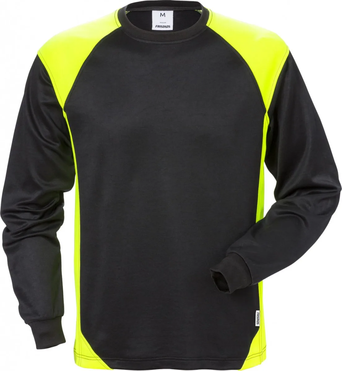 T-Shirt Met Lange Mouwen 7071 Thv - Zwart/hi-vis geel de Fristads, Noir, Hi-vis geel, M – image du produit