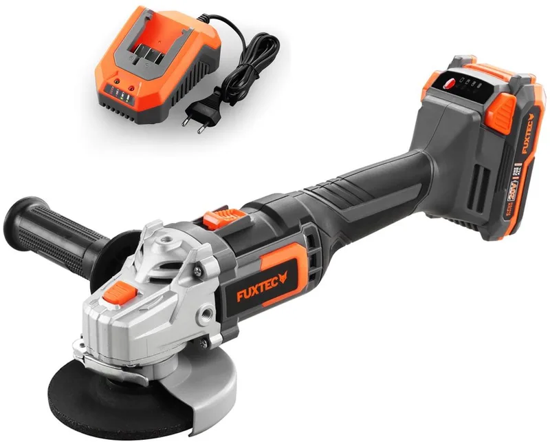 20V accu haakse slijper FX-E1WS20 FUXTEC - met 2Ah accu en 2,4A oplader van FUXTEC – productafbeelding