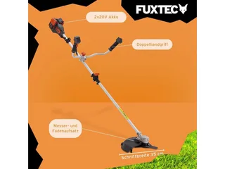 accu bosmaaier 40V E2MSCSET met 2 accu’s en 35 cm snijbreedte set | 2-in-1 grastrimmer en bosmaaier met oplader en draagriem by FUXTEC – product image 2 of 5