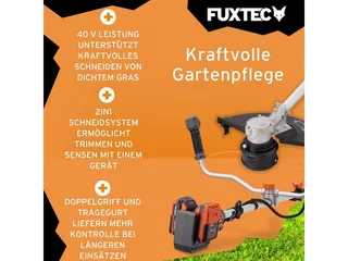 accu bosmaaier 40V E2MSCSET met 2 accu’s en 35 cm snijbreedte set | 2-in-1 grastrimmer en bosmaaier met oplader en draagriem by FUXTEC – product image 3 of 5
