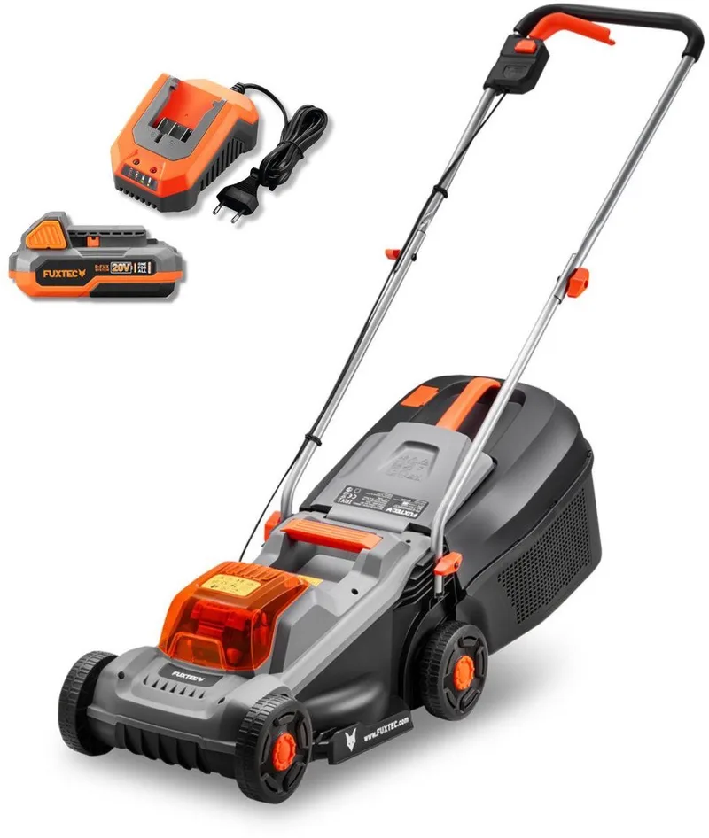 accu grasmaaier 20V FX-E1RM20ECO-SET maaibreedte 30 cm, 30L grasopvangbak, maaihoogte 30-70 mm von FUXTEC – Produktbild