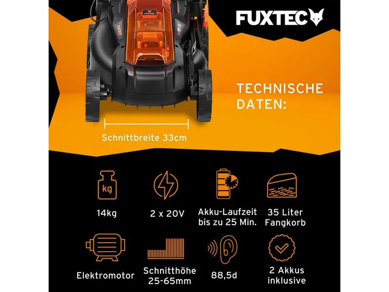 Accu grasmaaier 40V (2X20V) von FUXTEC – Produktbild 2 von 5