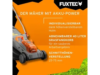Accu grasmaaier 40V (2X20V) van FUXTEC – productafbeelding 4 van 5
