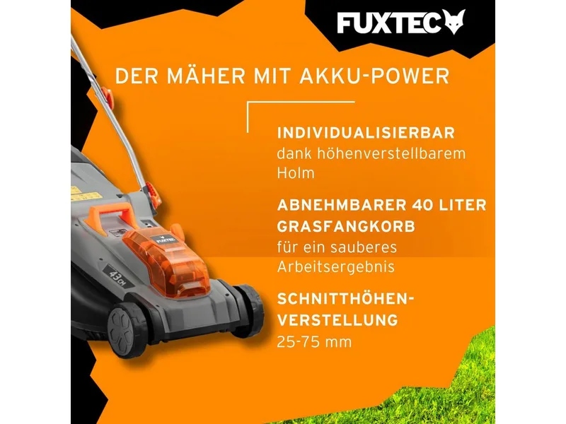 Accu grasmaaier 40V (2X20V) van FUXTEC – productafbeelding 4 van 5
