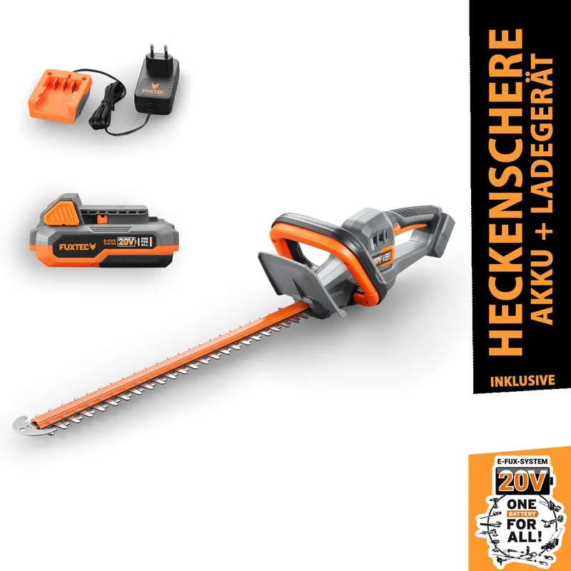 Accu heggenschaar electrisch FX-E1HS20 - 20V 52cm blad - Set 2Ah accu en 1A lader van FUXTEC – productafbeelding 1 van 5