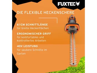 accu heggenschaar FX-E2HSSET 40V | 61 cm snijlengte | 26 mm snijdikte | 2x 20V Li-ion-accu | Draaibare handgreep | Elektrische rem | Heggenschaar voor struiken en heggen van FUXTEC – productafbeelding 4 van 5