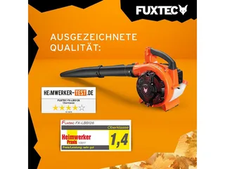 Benzine Bladblazer / Bladzuiger - 4in1 - Blaas-Zuig-Versnipper-Functie en Opvangzak, 26cc, 0,7kW, 2-takt motor, 71m/s Luchtsnelheid van FUXTEC – productafbeelding 3 van 5