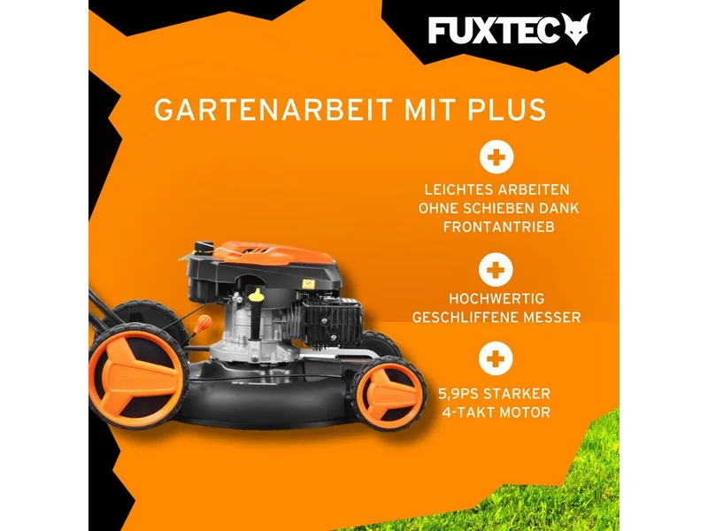 Benzine grasmaaier FX-RM51SA96 Professionele mulchmaaier met 51 cm en zelfaandrijving, krachtige 196 cc motor, mulchen. van FUXTEC – productafbeelding 3 van 5