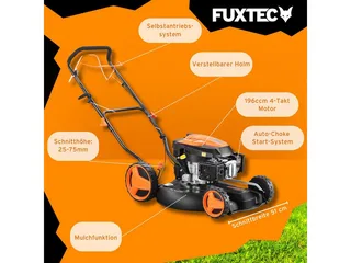 Benzine grasmaaier FX-RM51SA96 Professionele mulchmaaier met 51 cm en zelfaandrijving, krachtige 196 cc motor, mulchen. van FUXTEC – productafbeelding 5 van 5
