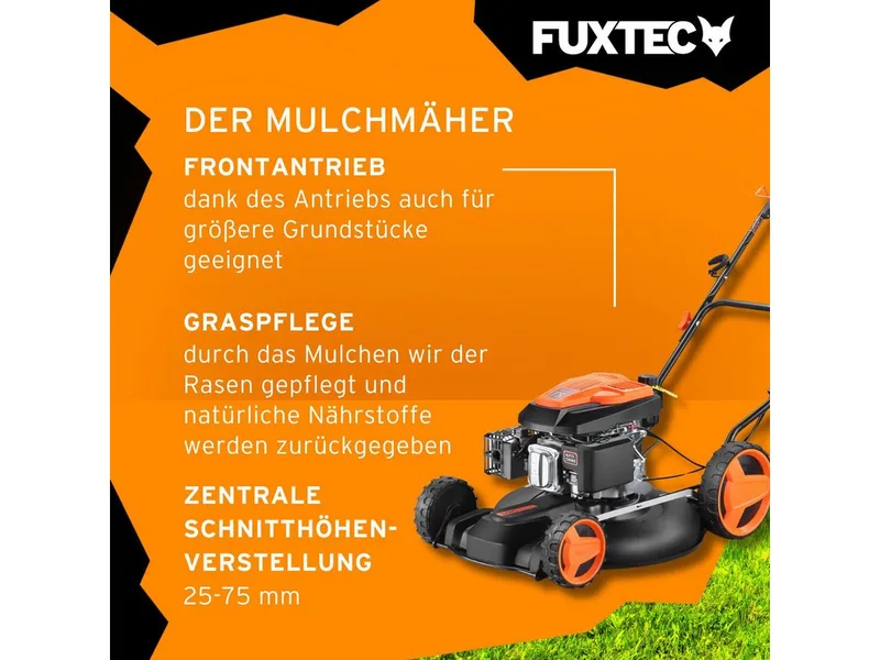 Benzine grasmaaier FX-RM51SA96 Professionele mulchmaaier met 51 cm en zelfaandrijving, krachtige 196 cc motor, mulchen. van FUXTEC – productafbeelding 4 van 5