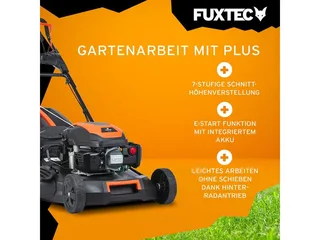benzine grasmaaier RM5170ES met elektrische start – 51 cm maaibreedte, krachtige 4-takt OHV motor, centrale maaihoogteverstelling, opvangzak en mulchingfunctie voor middelgrote tuinen von FUXTEC – Produktbild 3 von 5