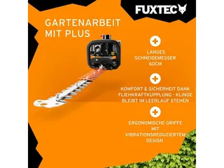 Benzine Heggenschaar FX-MH123ECO – 60 cm Meslengte – 56 cm Snijlengte – Professionele Geharde Stalen Messen – Centrifugaalkoppeling – Ergonomische 90° Handgreep de FUXTEC – image du produit 3 sur 5