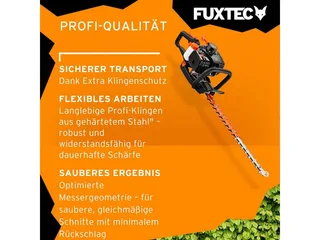 Benzine Heggenschaar FX-MH123ECO – 60 cm Meslengte – 56 cm Snijlengte – Professionele Geharde Stalen Messen – Centrifugaalkoppeling – Ergonomische 90° Handgreep de FUXTEC – image du produit 4 sur 5